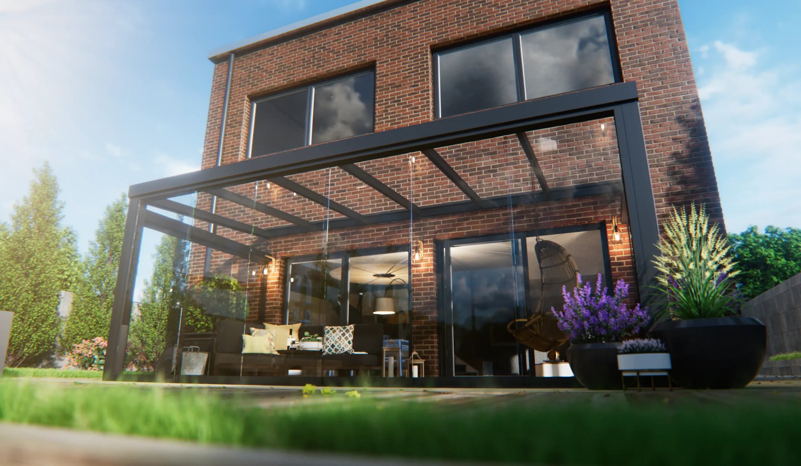 Glasschiebewand terrasse mit montage