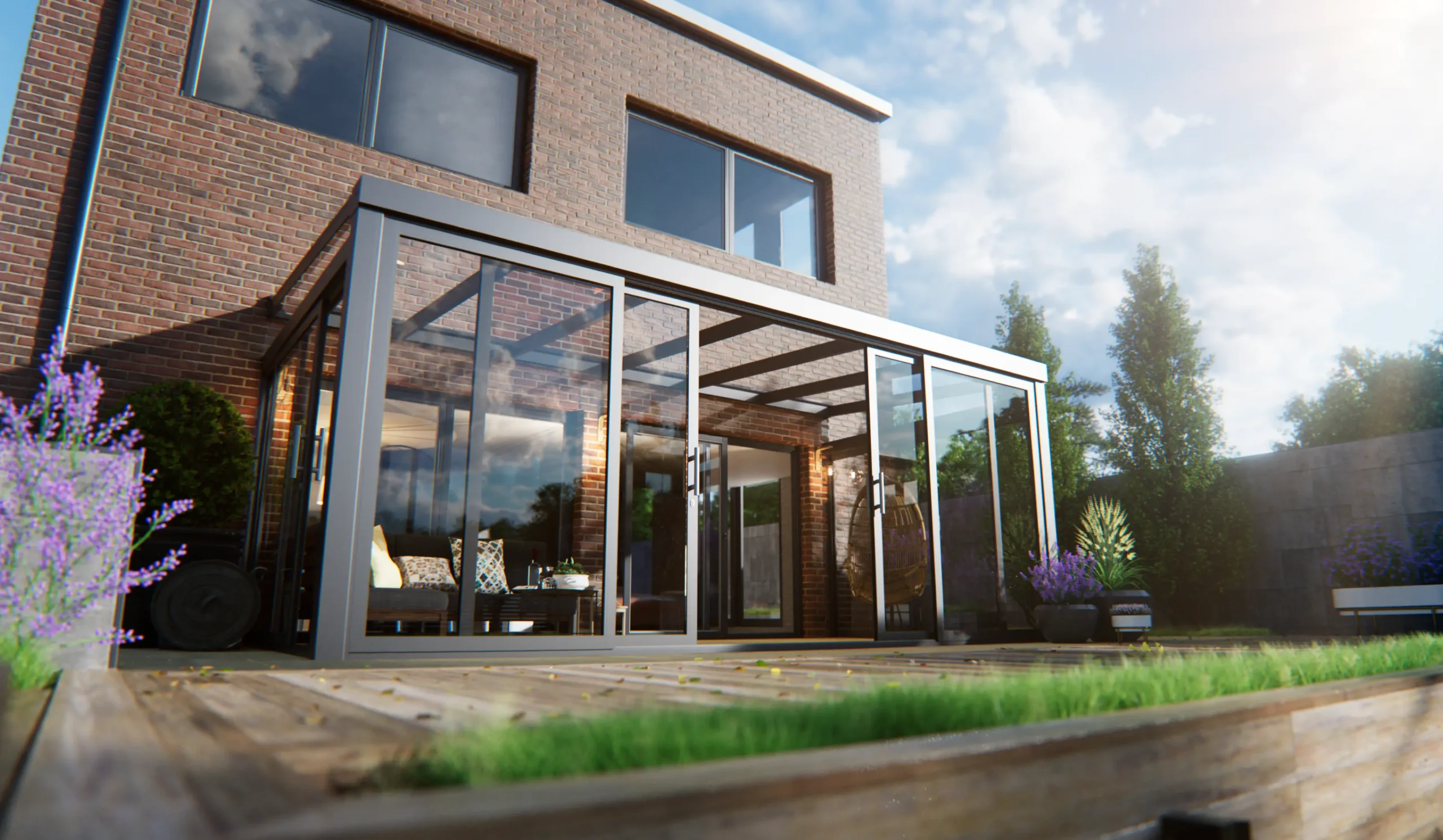 Glasschiebewand terrasse