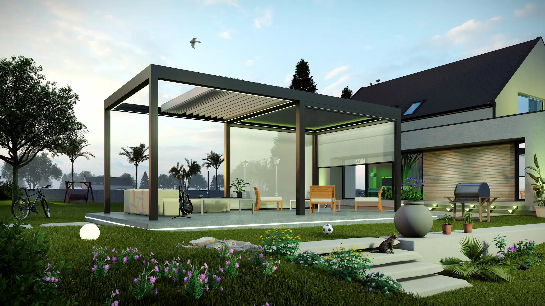 Lamellendach EG Veranda