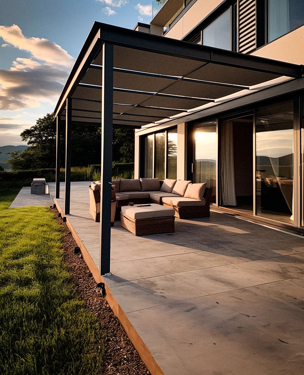 Terrassenüberdachung sonnenschutz EG Veranda AT